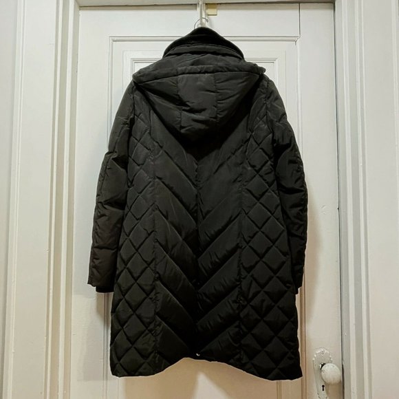 Michael Kors Coat PS Petite Small Black Down Quilted Fur Collar Hood Jacket EUC - Picture 2 of 11